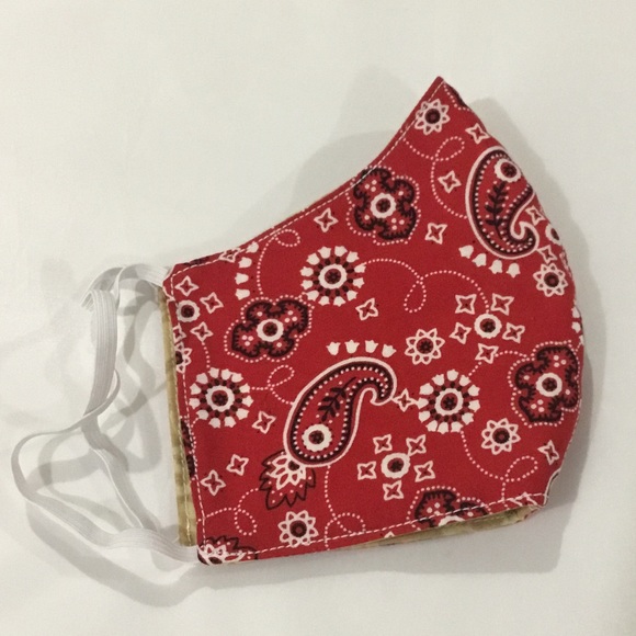 handmade Accessories - 4 for $20 Adult face mask handmade red paisley